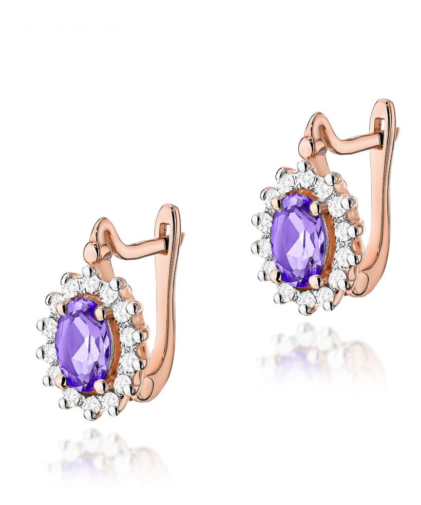 Kolczyki Bonore ze Złota próby 585 z ametystem 0,8 ct