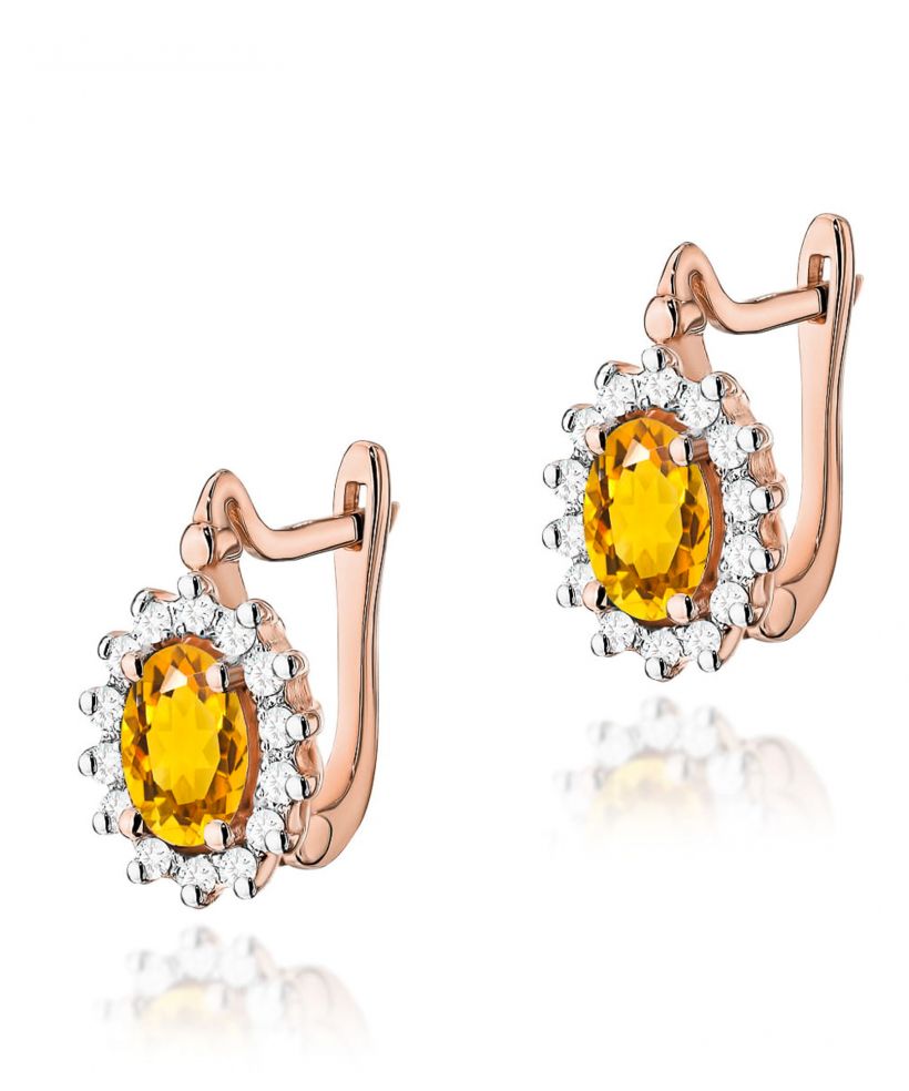 Kolczyki Bonore ze Złota próby 585 z cytrynem 1,2 ct