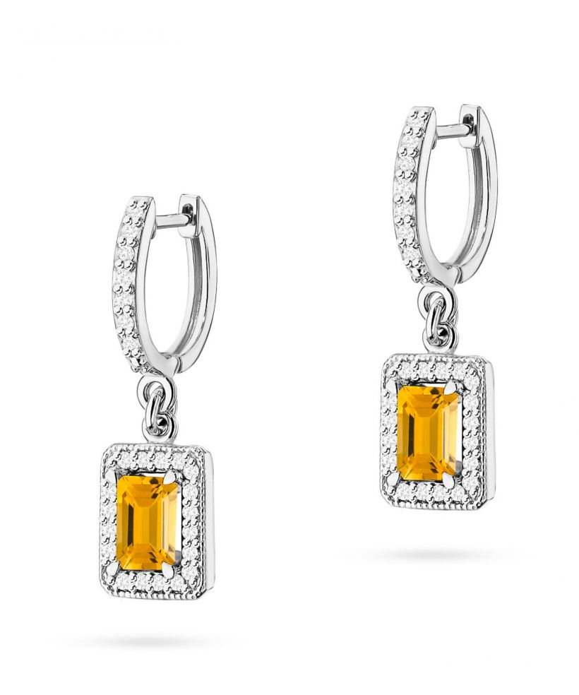 Kolczyki Bonore ze Złota próby 585 z cytrynem 1,2 ct