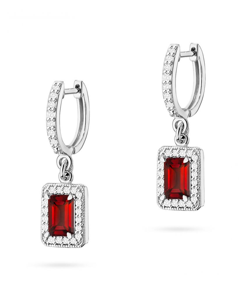 Kolczyki Bonore ze Złota próby 585 z granatem 1,4 ct