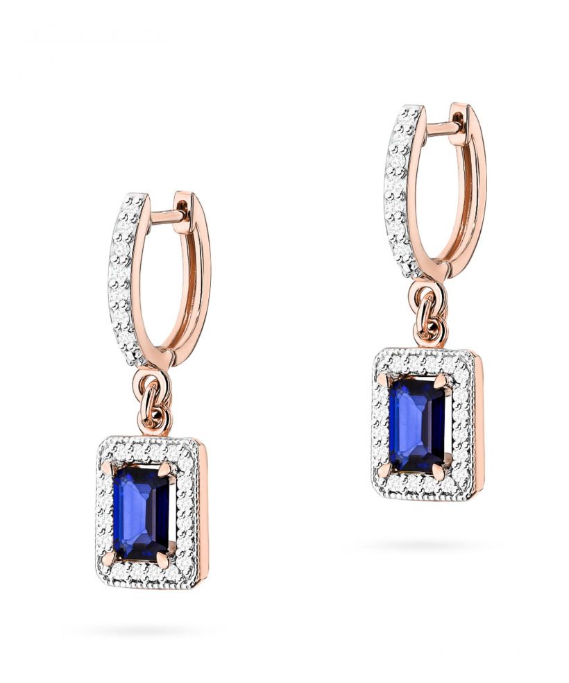 Kolczyki Bonore ze Złota próby 585 z szafirem 1,2 ct