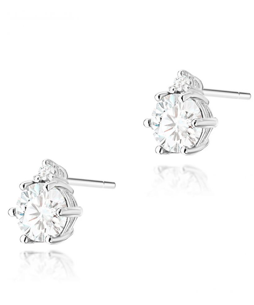 Kolczyki Bonore ze Złota próby 585 z białym szafirem 1,2 ct