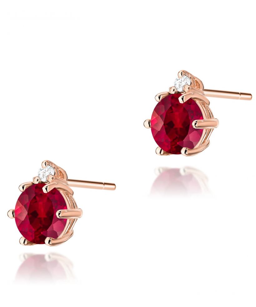 Kolczyki Bonore ze Złota próby 585 z rubinem 1,2 ct