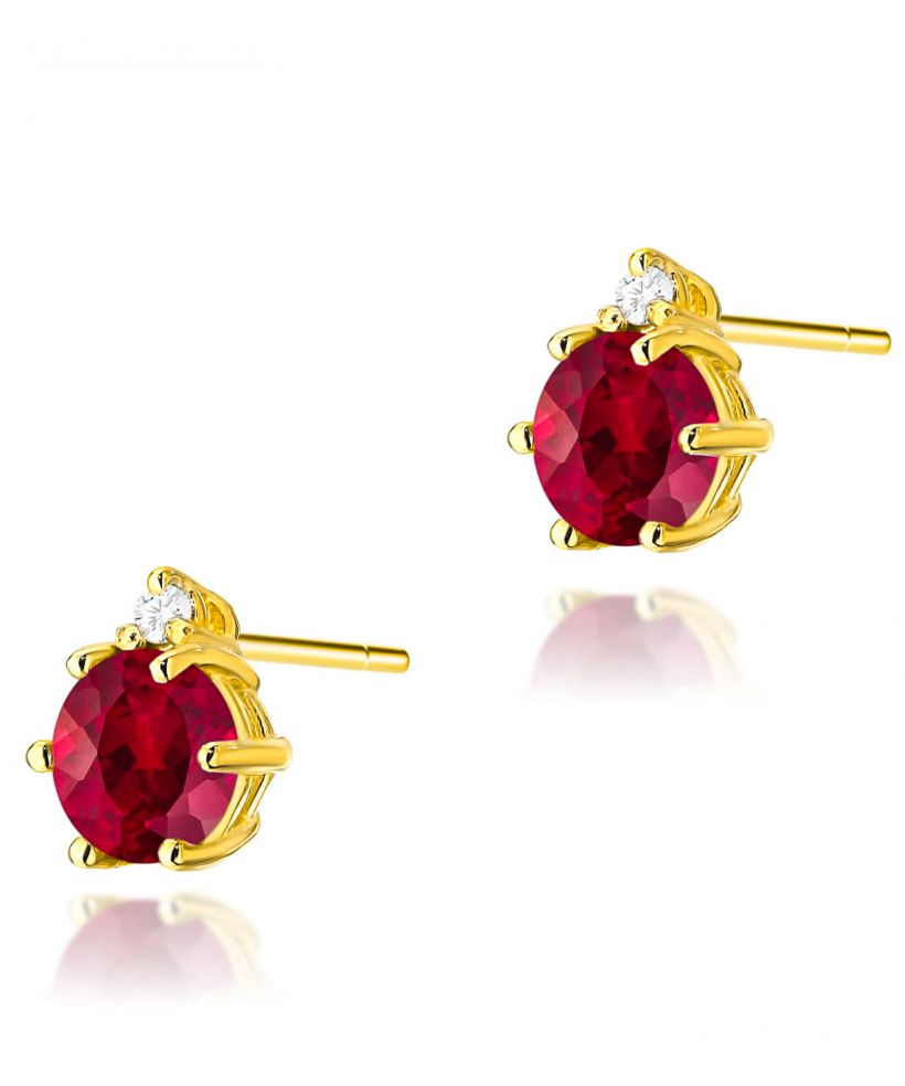 Kolczyki Bonore ze Złota próby 585 z rubinem 1,2 ct