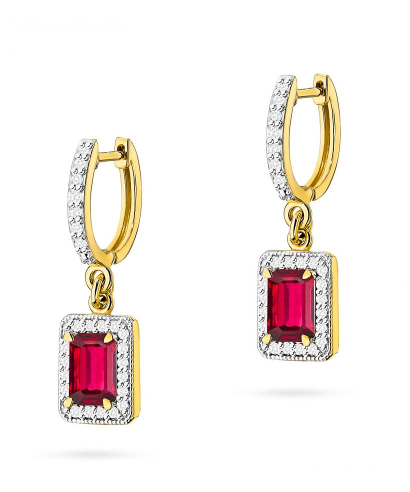 Kolczyki Bonore ze Złota próby 585 z rubinem 1,6 ct