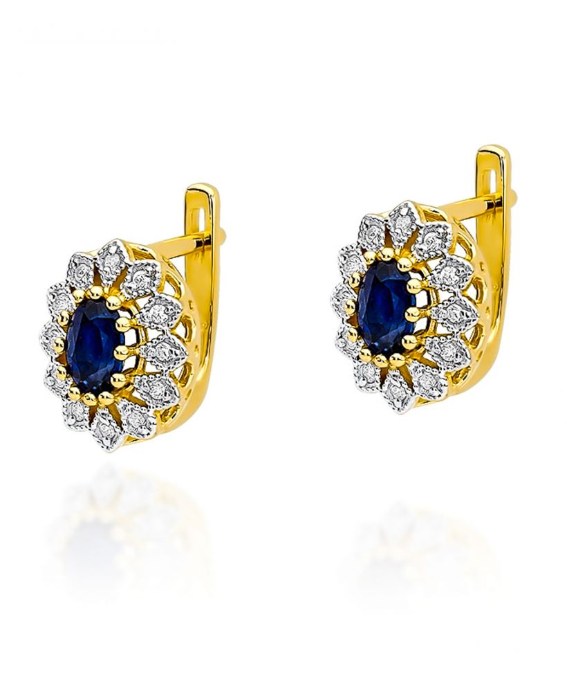 Kolczyki Bonore ze Złota próby 585 z szafirem 1,4 ct