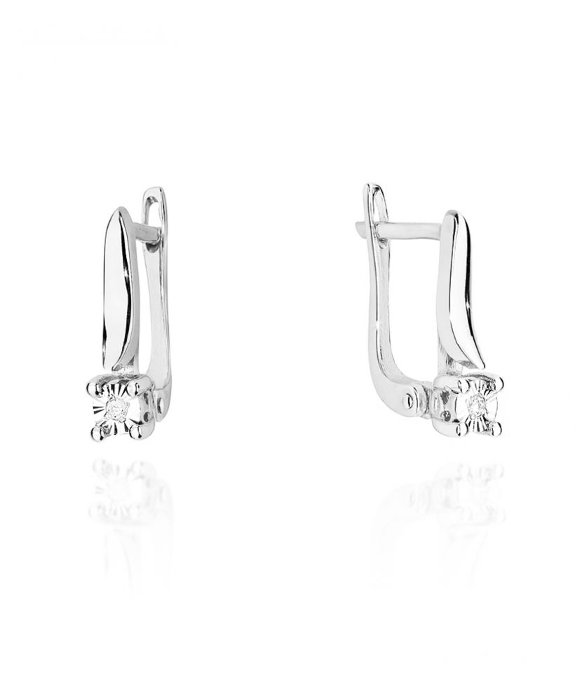 Kolczyki Bonore ze Złota próby 585 z diamentem 0,02 ct