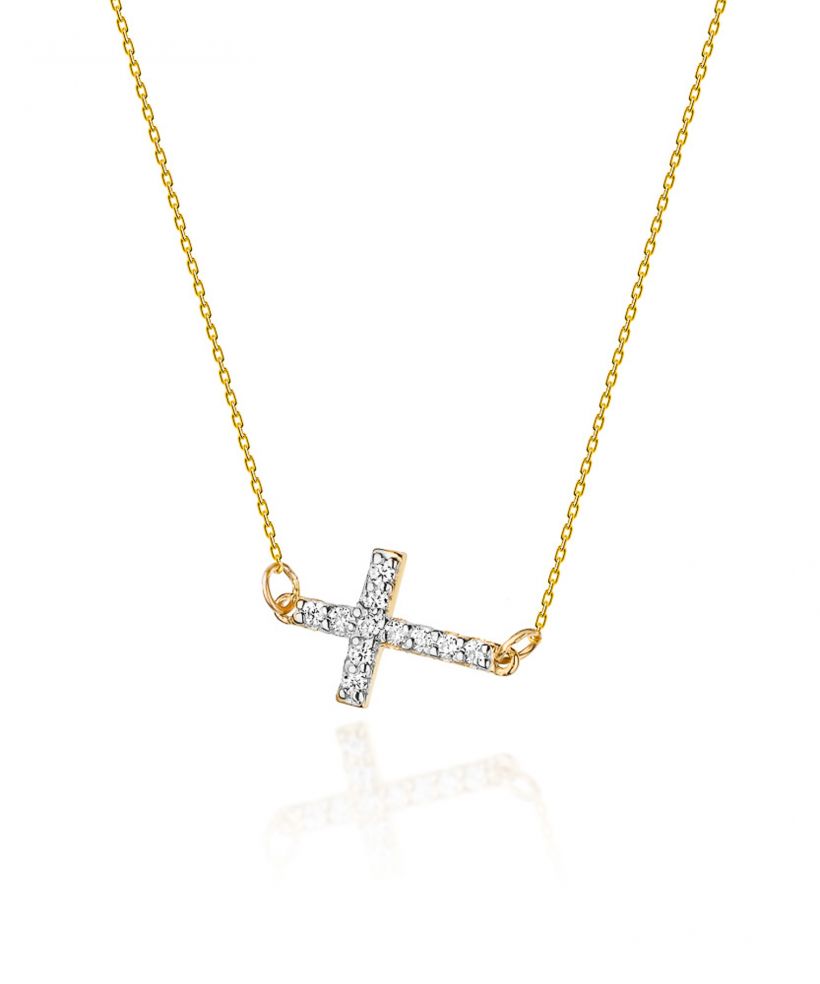 Łańcuszek Bonore 42 - 45 cm ze Złota próby 585 z diamentem 0,06 ct