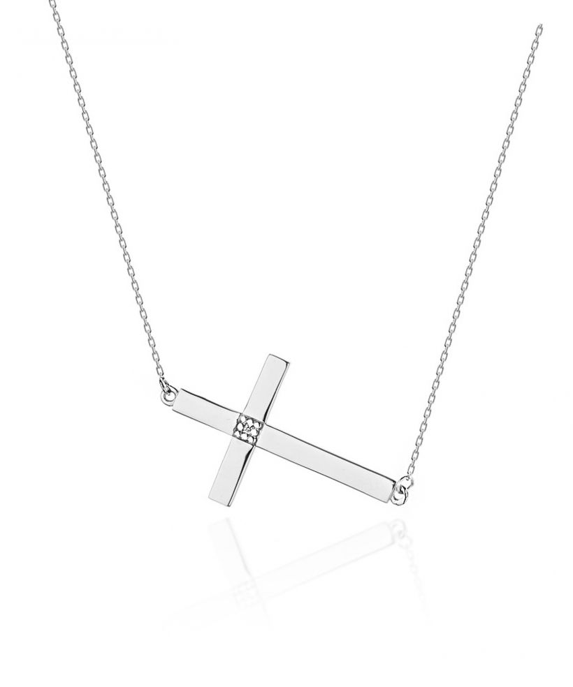 Łańcuszek Bonore 42 - 45 cm ze Złota próby 585 z diamentem 0,005 ct