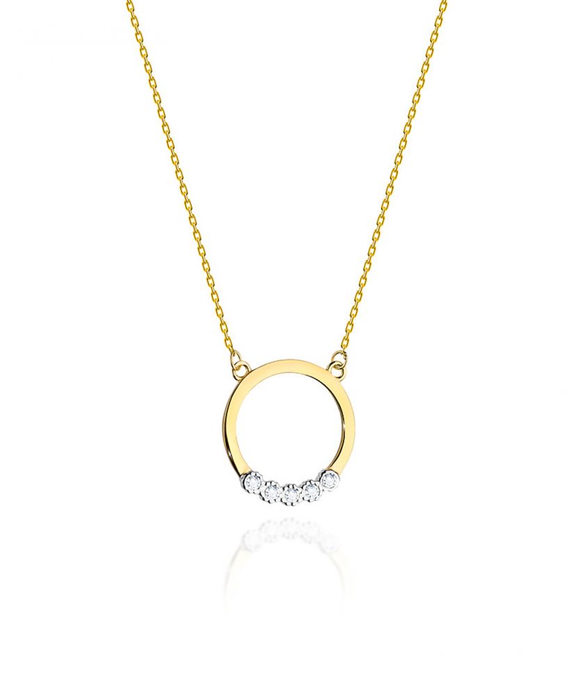 Łańcuszek Bonore 42 - 45 cm ze Złota próby 585 z diamentem 0,045 ct
