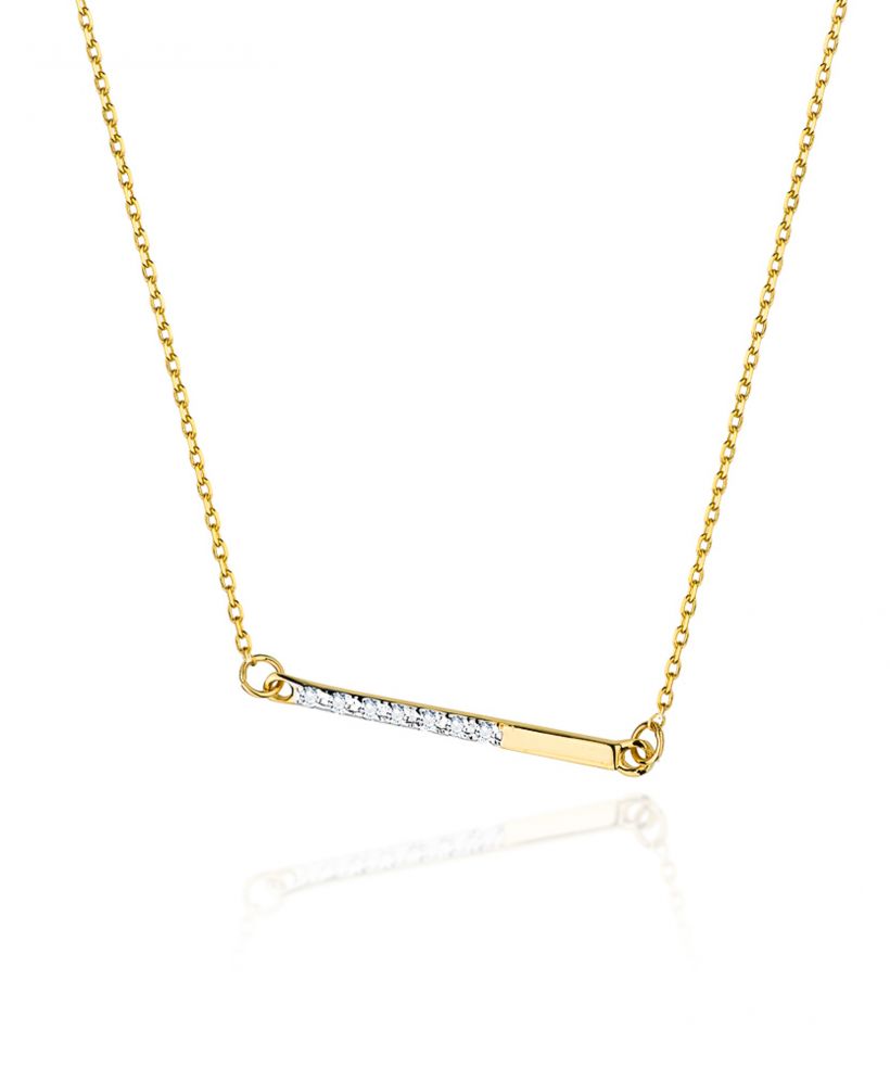 Łańcuszek Bonore 42 - 45 cm ze Złota próby 585 z diamentem 0,03 ct
