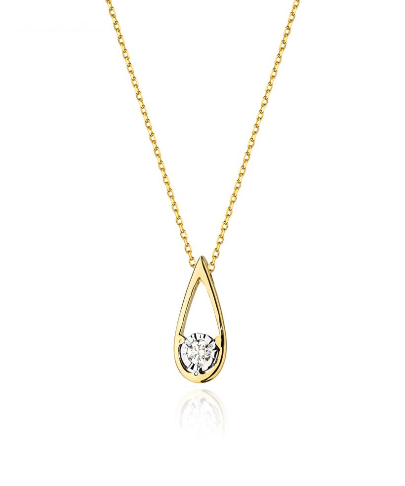 Łańcuszek Bonore 42 - 45 cm ze Złota próby 585 z diamentem 0,08 ct