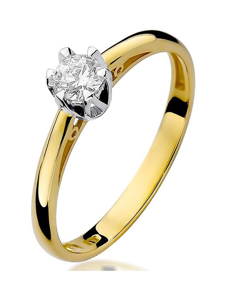 Pierścionek Bonore ze złota próby 585 z diamentem 0,15 ct