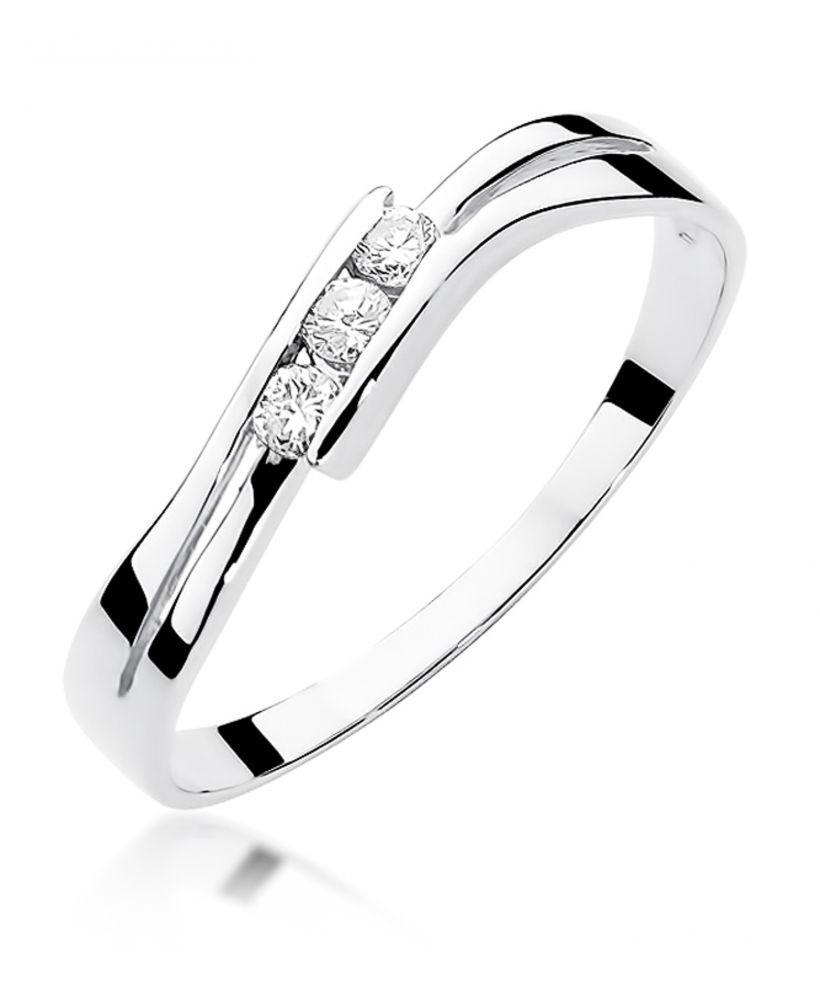 Pierścionek Bonore ze Złota próby 585 z diamentem 0,12 ct