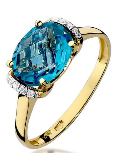 Pierścionek Bonore ze złota próby 585 z topazem 1,7 ct
