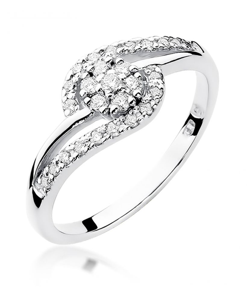 Pierścionek Bonore ze Złota próby 585 z diamentem 0,17 ct