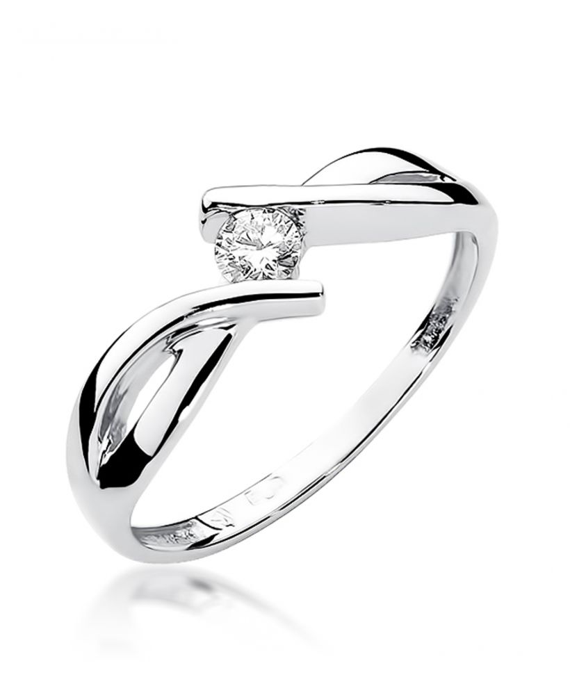 Pierścionek Bonore ze Złota próby 585 z diamentem 0,1 ct