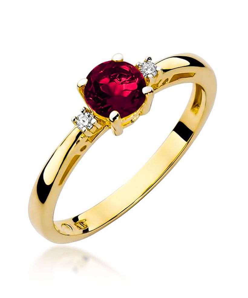 Pierścionek Bonore ze Złota próby 585 z granatem 0,6 ct