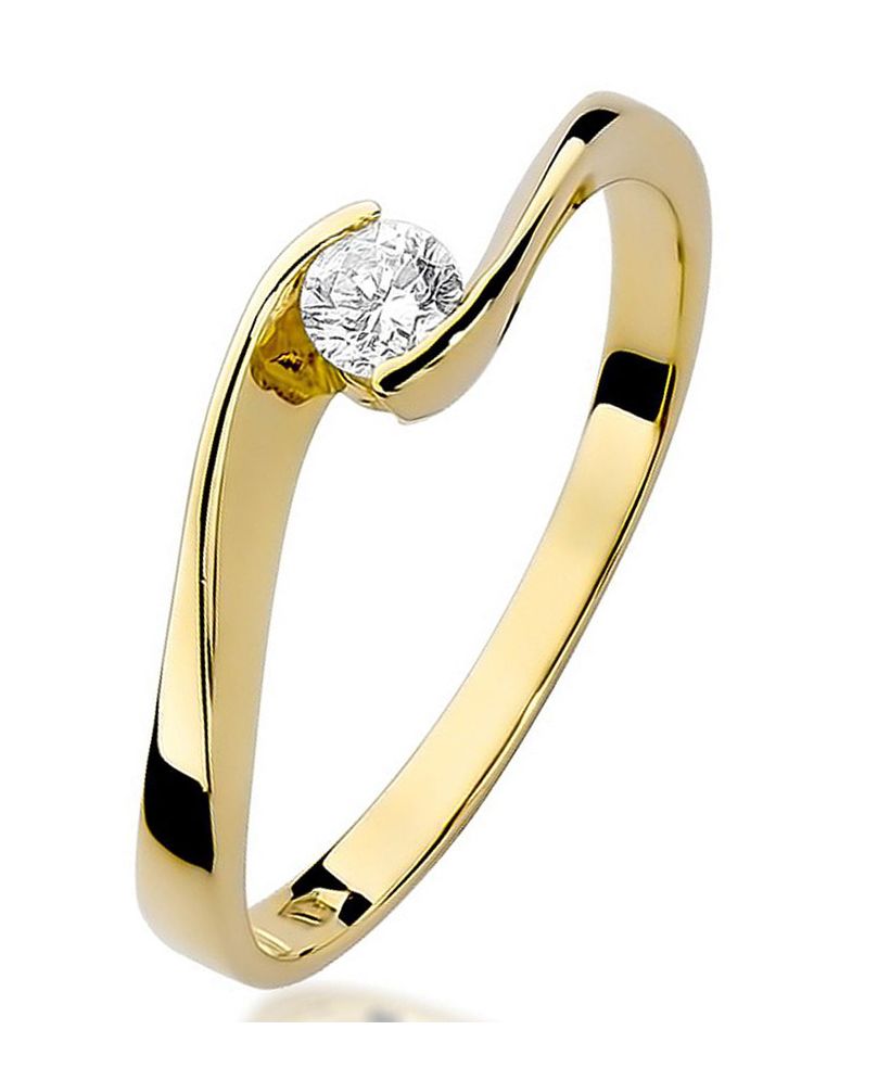 Pierścionek Bonore ze złota próby 585 z diamentem 0,13 ct