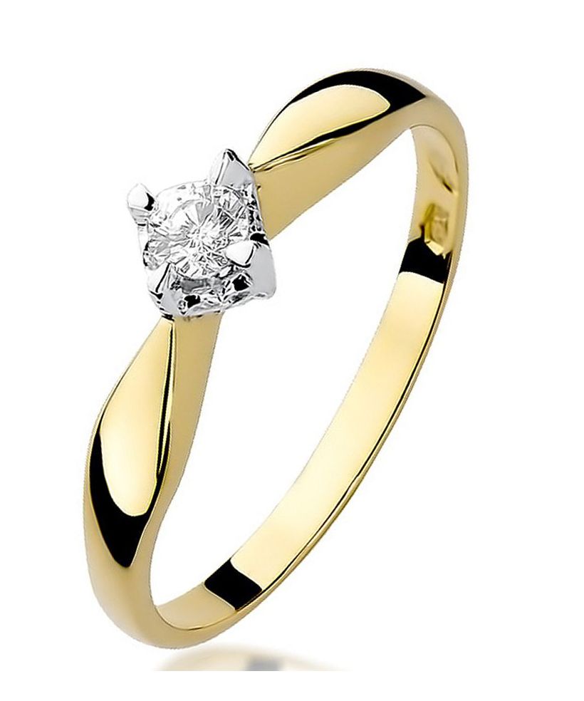 Pierścionek Bonore ze złota próby 585 z diamentem 0,12 ct