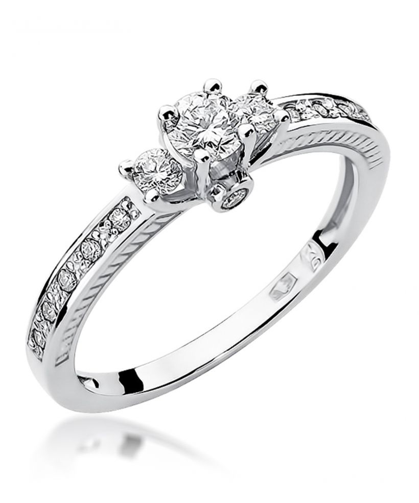 Pierścionek Bonore ze Złota próby 585 z diamentem 0,42 ct