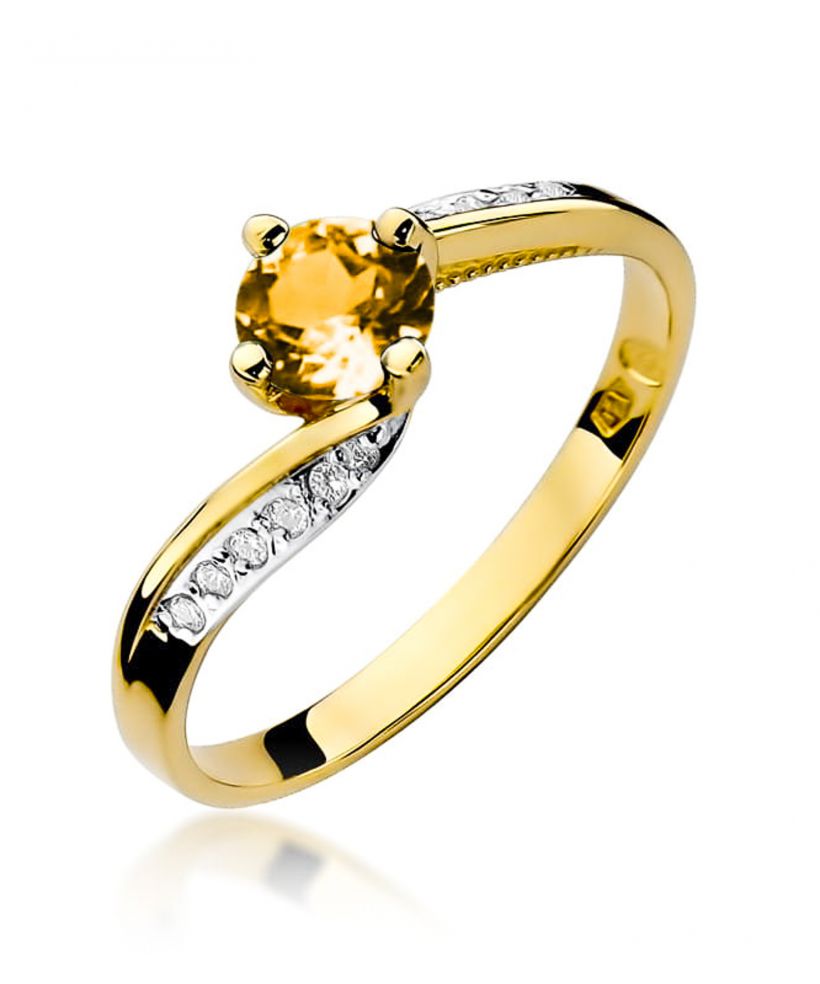 Pierścionek Bonore ze Złota próby 585 z cytrynem 0,5 ct