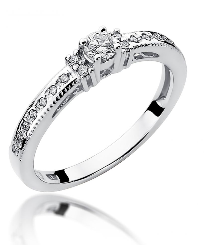 Pierścionek Bonore ze Złota próby 585 z diamentem 0,24 ct