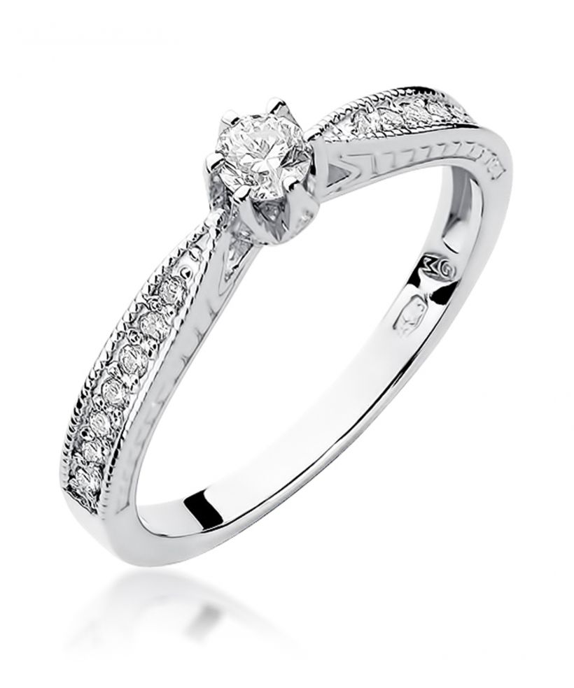 Pierścionek Bonore ze Złota próby 585 z diamentem 0,3 ct