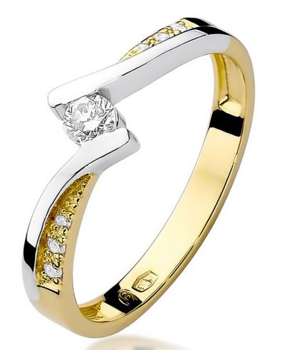 Pierścionek Bonore ze złota próby 585 z diamentem 0,13 ct