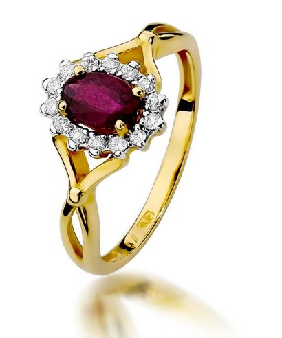Pierścionek Bonore ze złota próby 585 z rubinem 0,6 ct