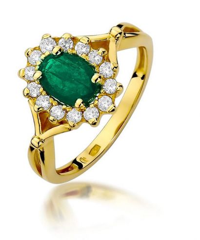 Pierścionek Bonore ze złota próby 585 ze szmaragdem 0,8 ct