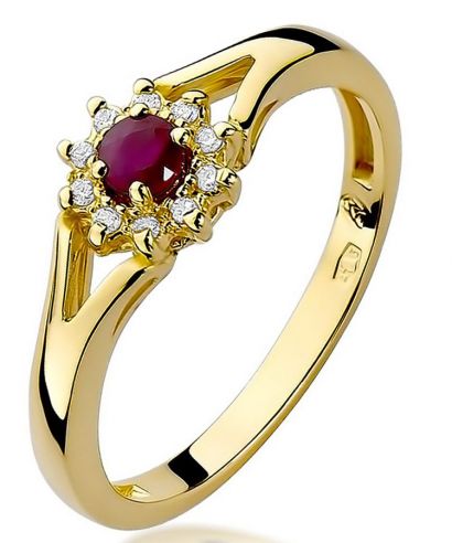 Pierścionek Bonore ze złota próby 585 z rubinem 0,15 ct