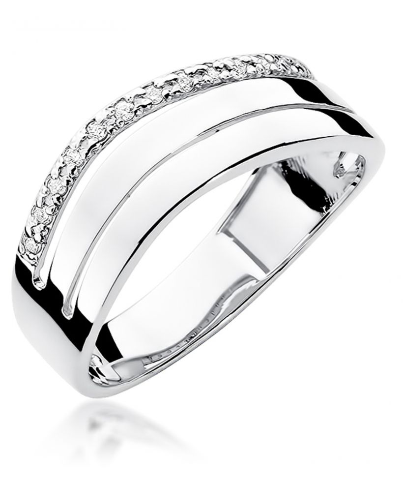 Pierścionek Bonore ze Złota próby 585 z diamentem 0,09 ct