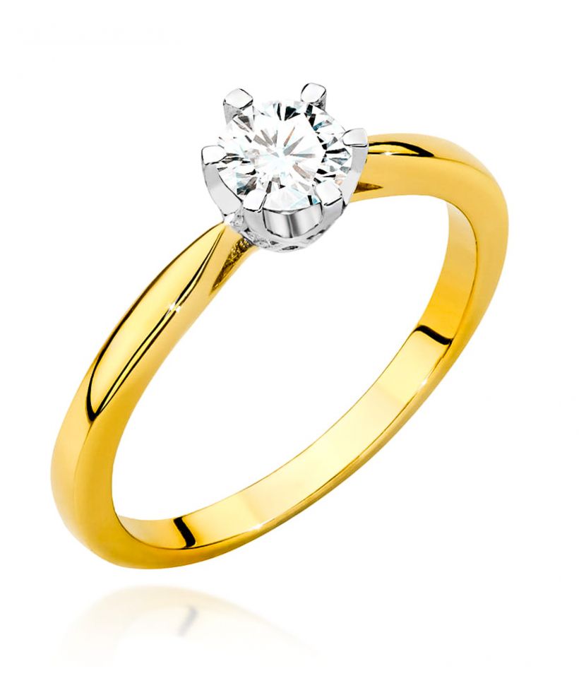 Pierścionek Bonore ze Złota próby 585 z diamentem 0,46 ct