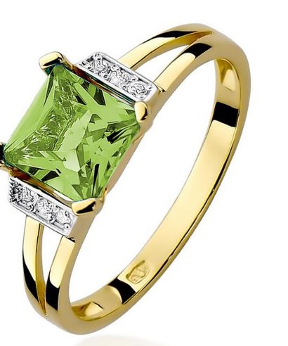 Pierścionek Bonore ze złota próby 585 z oliwinem 1,1 ct