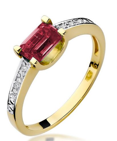 Pierścionek Bonore ze złota próby 585 z rubinem 0,8 ct