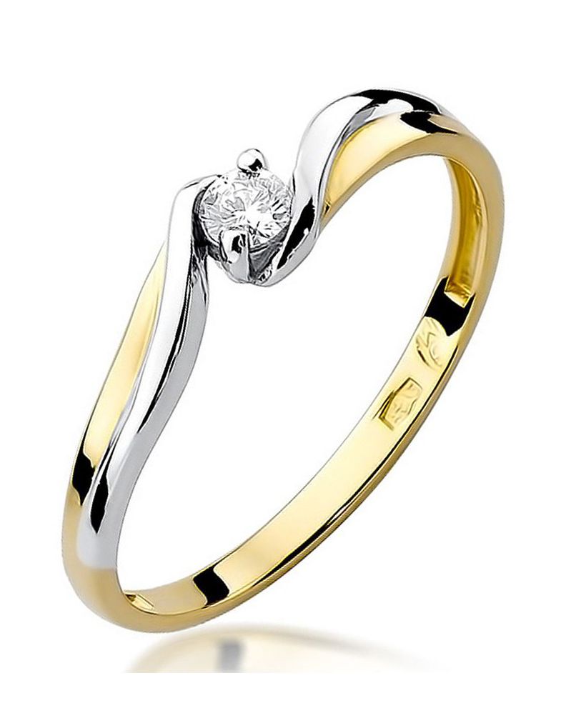 Pierścionek Bonore ze złota próby 585 z diamentem 0,08 ct