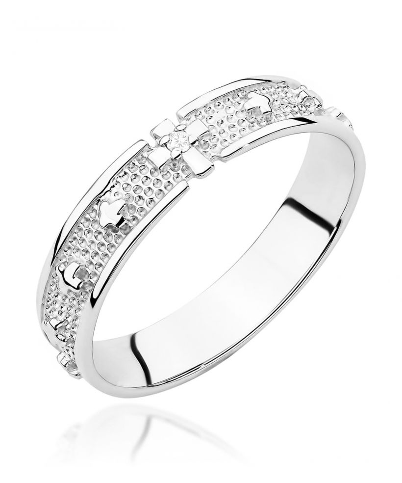 Pierścionek Bonore ze Złota próby 585 z diamentem 0,01 ct