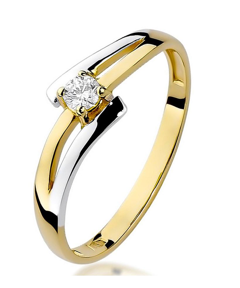 Pierścionek Bonore ze złota próby 585 z diamentem 0,1 ct