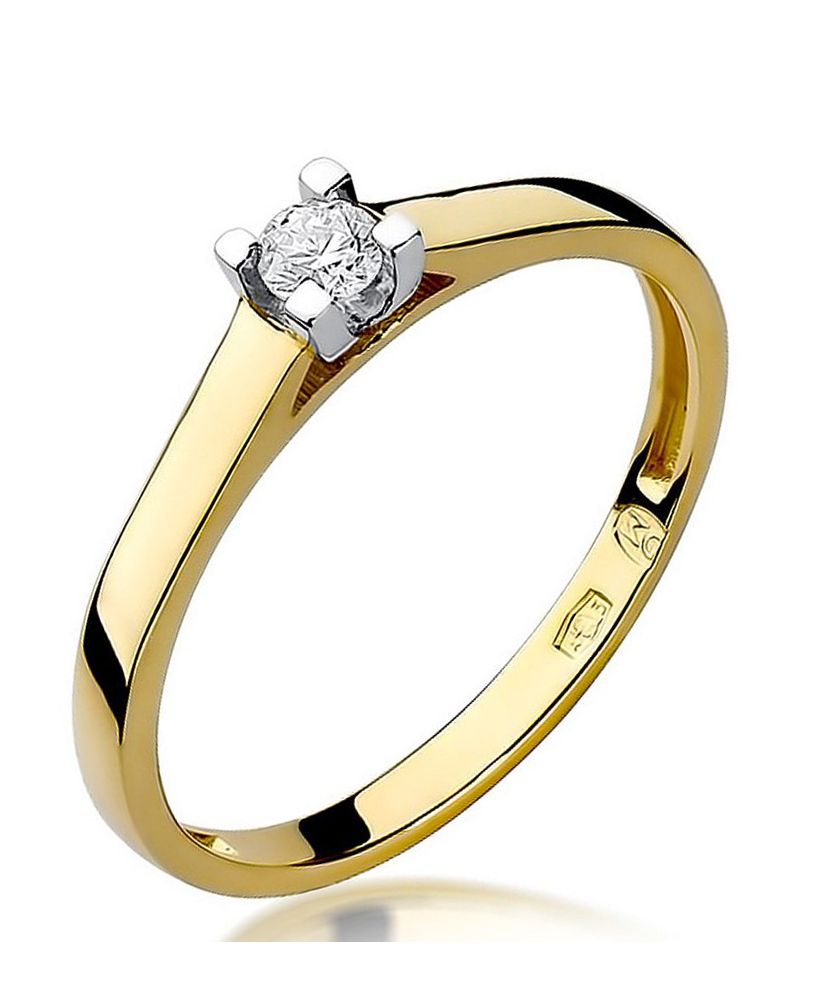 Pierścionek Bonore ze złota próby 585 z diamentem 0,08 ct