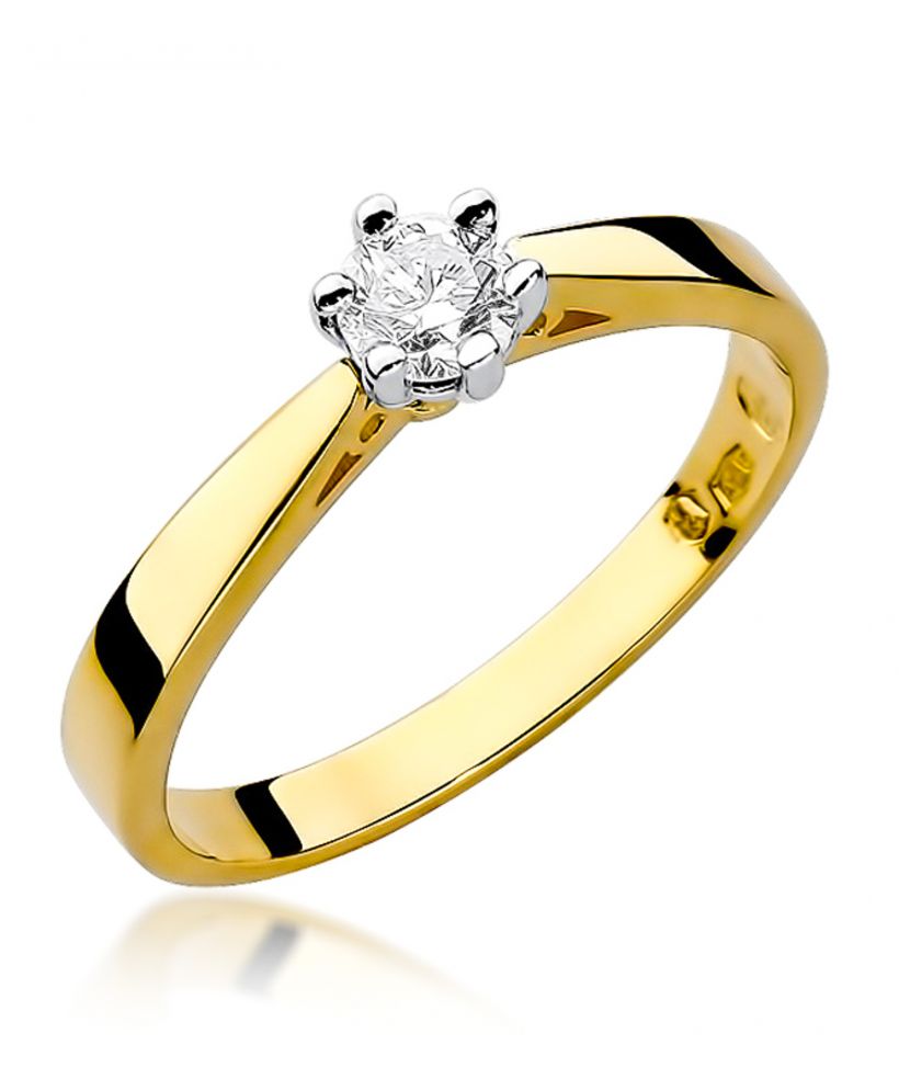 Pierścionek Bonore ze Złota próby 585 z diamentem 0,25 ct