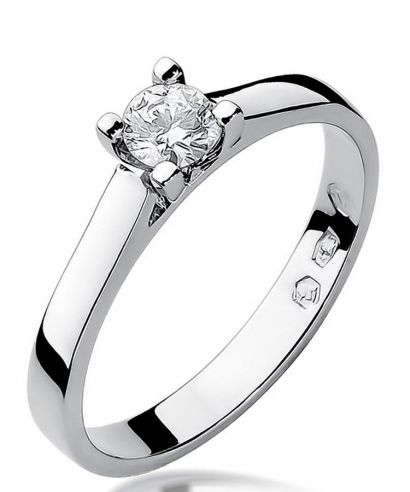 Pierścionek Bonore z białego złota próby 585 z diamentem 0,3 ct