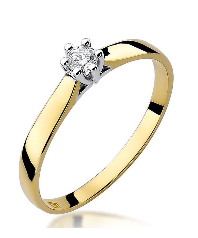 Pierścionek Bonore ze złota próby 585 z diamentem 0,08 ct
