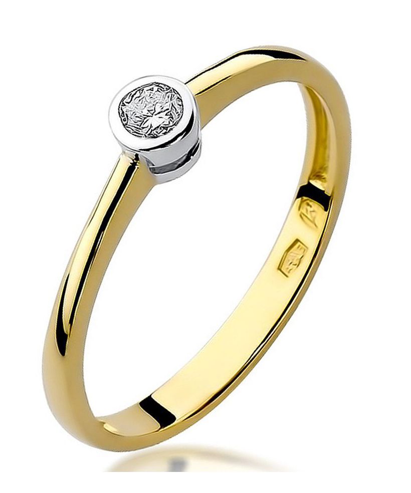 Pierścionek Bonore ze złota próby 585 z diamentem 0,08 ct