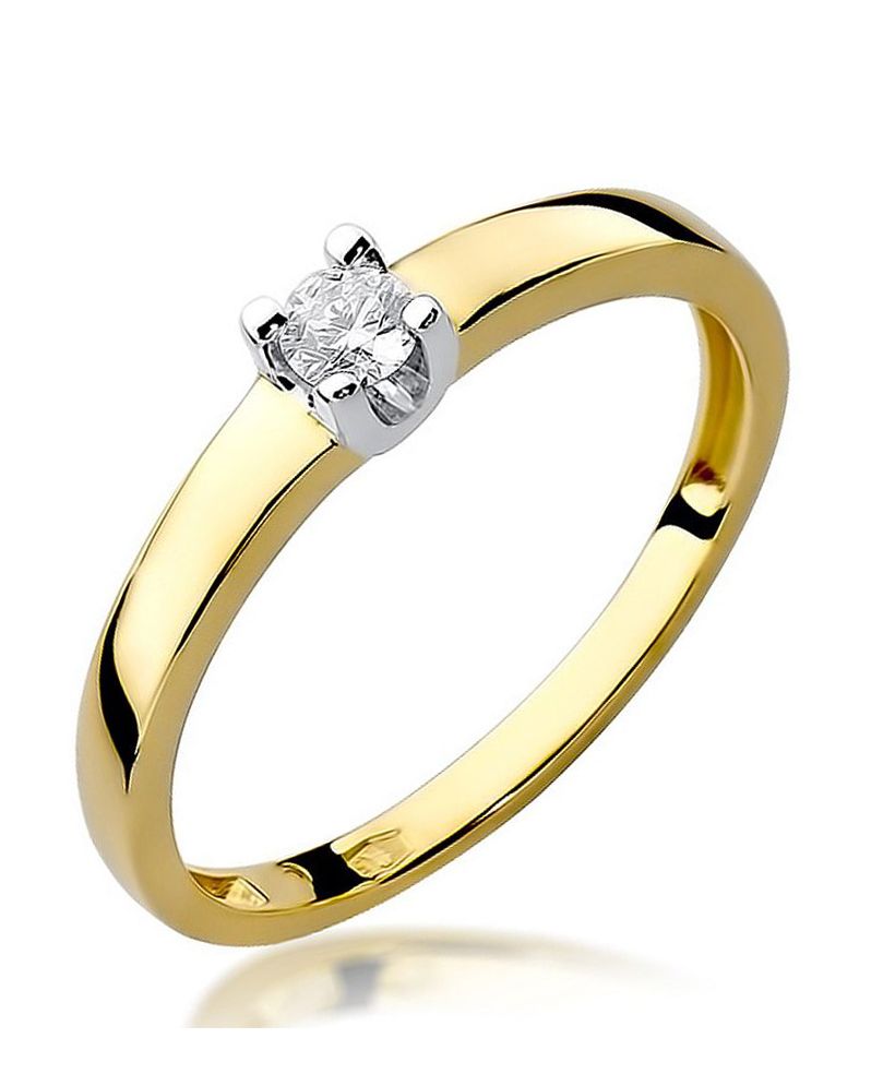 Pierścionek Bonore ze złota próby 585 z diamentem 0,08 ct