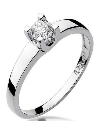 Pierścionek Bonore z białego złota próby 585 z diamentem 0,25 ct