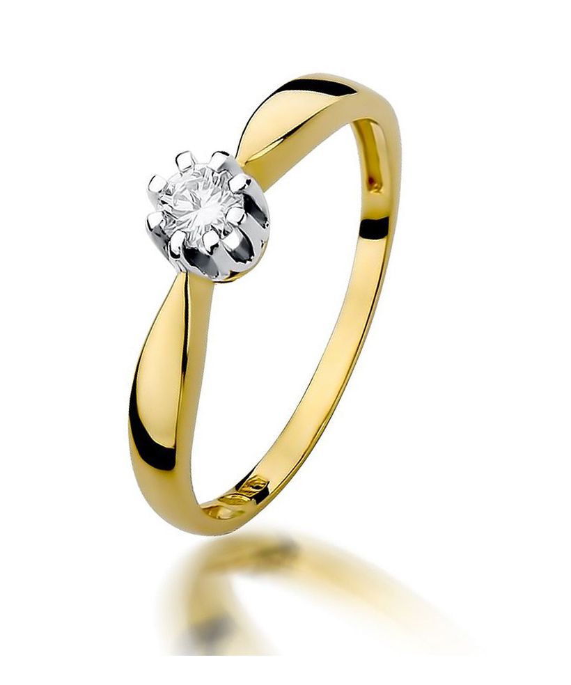 Pierścionek Bonore ze złota próby 585 z diamentem 0,15 ct