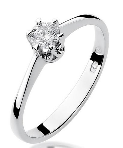 Pierścionek Bonore z białego złota próby 585 z diamentem 0,2 ct