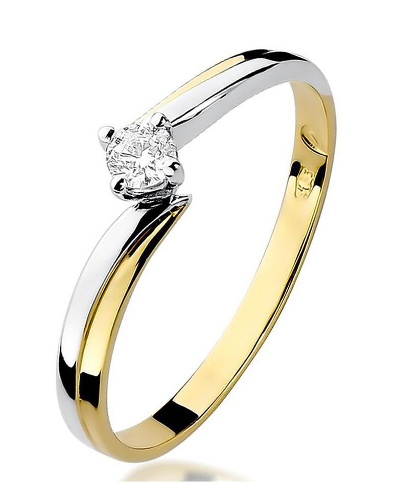 Pierścionek Bonore ze złota próby 585 z diamentem 0,08 ct