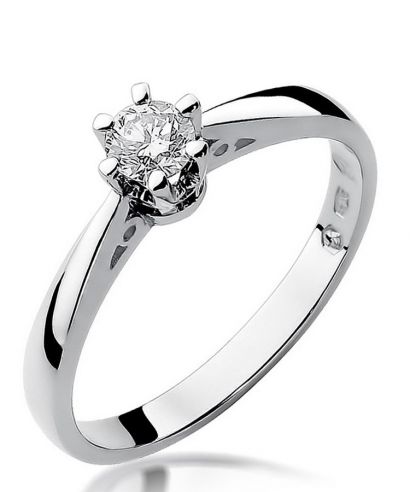 Pierścionek Bonore z białego złota próby 585 z diamentem 0,25 ct